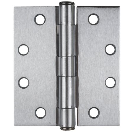 GLOBAL DOOR CONTROLS 4.5 in. x 4 in. Brushed Chrome Plain Bearing Steel Hinge (Set of 3) CP4540-26D-M